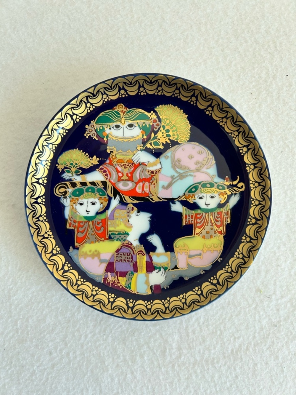 Bjorn Wiinblad Rosenthal Plate Aladdin Sees the Beautiful Princess 6.5" No Box